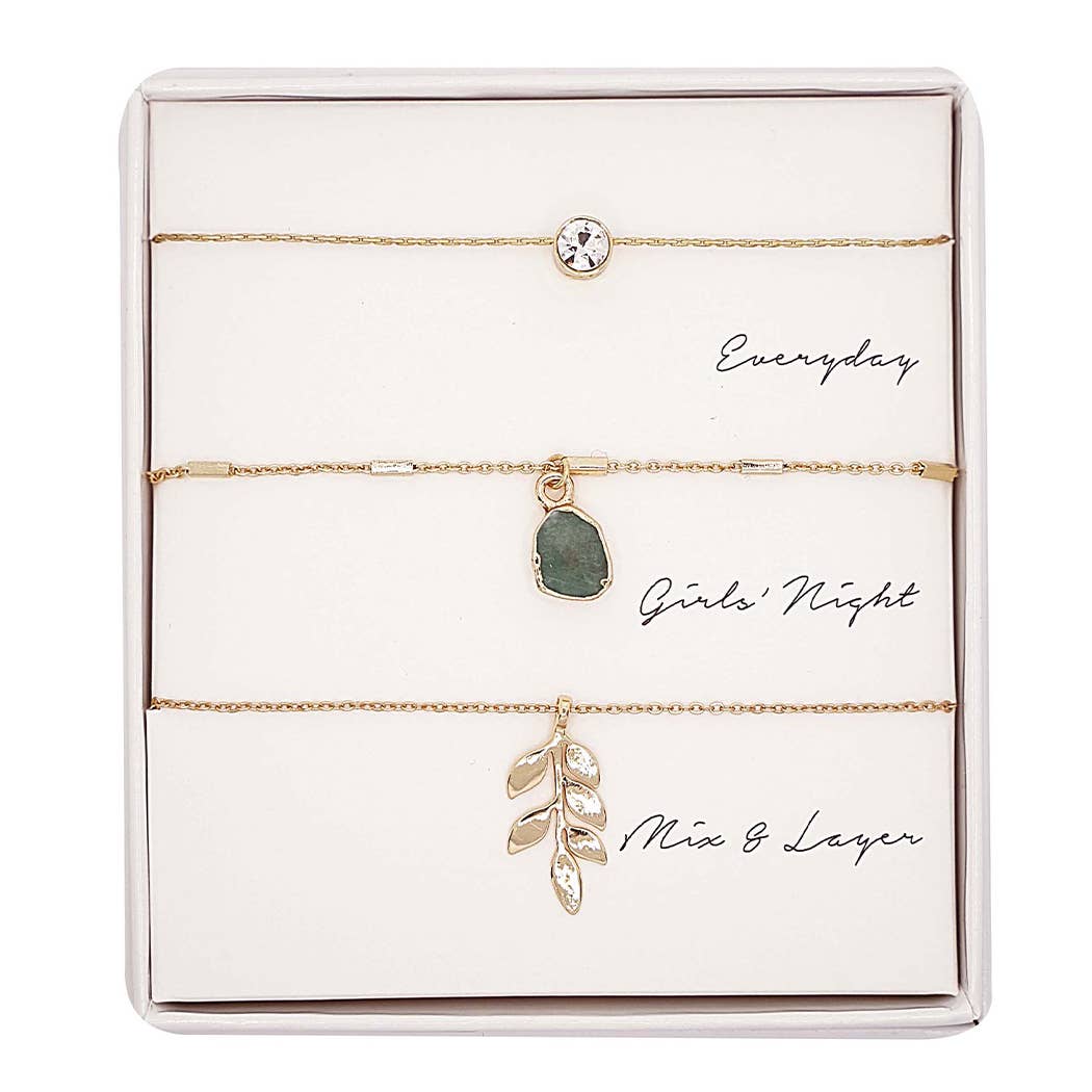 3PC Assorted Layering Pendant Necklace Gift Set