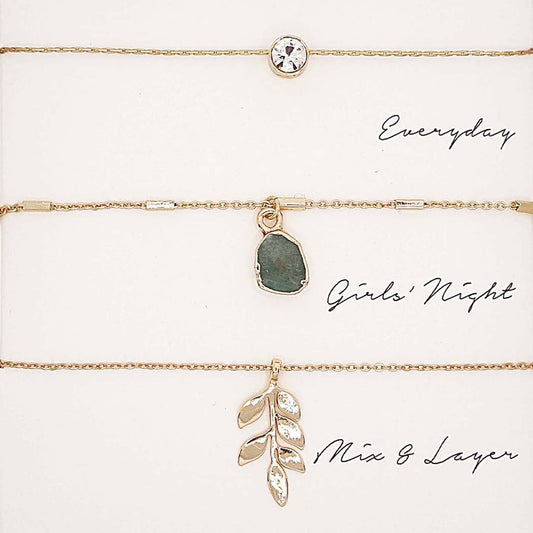 3PC Assorted Layering Pendant Necklace Gift Set