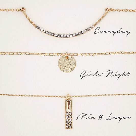 3PC Assorted Layering Pendant Necklace Gift Set
