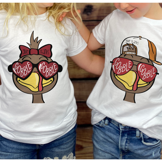 Kids Turkey Thanksgiving Boy & Girl Thanksgiving Graphic Tee