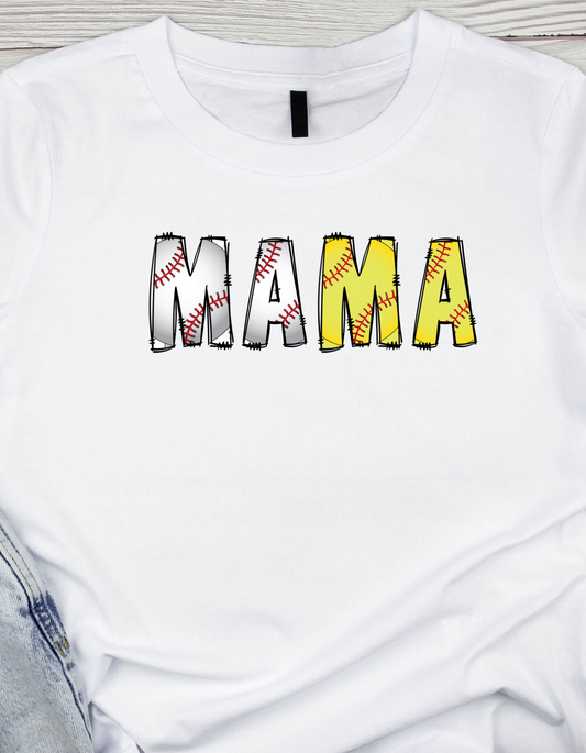 Mama Baseball Softball Graphic Tshirt