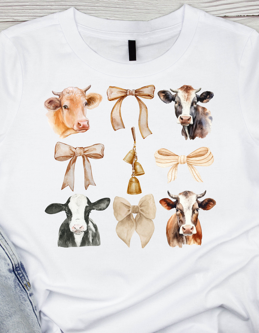 Cow Bow Coquette Graphic Tshirt