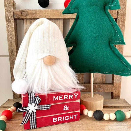 6" Mini Slouch Cream Knit Hat Gnome, Boy Or Girl - Gift Seasonal