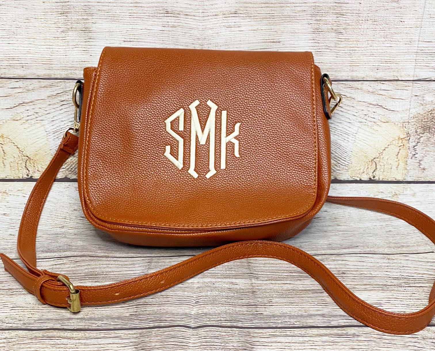 Leather Purse Personalized Monogram Crossbody Bag Monogram