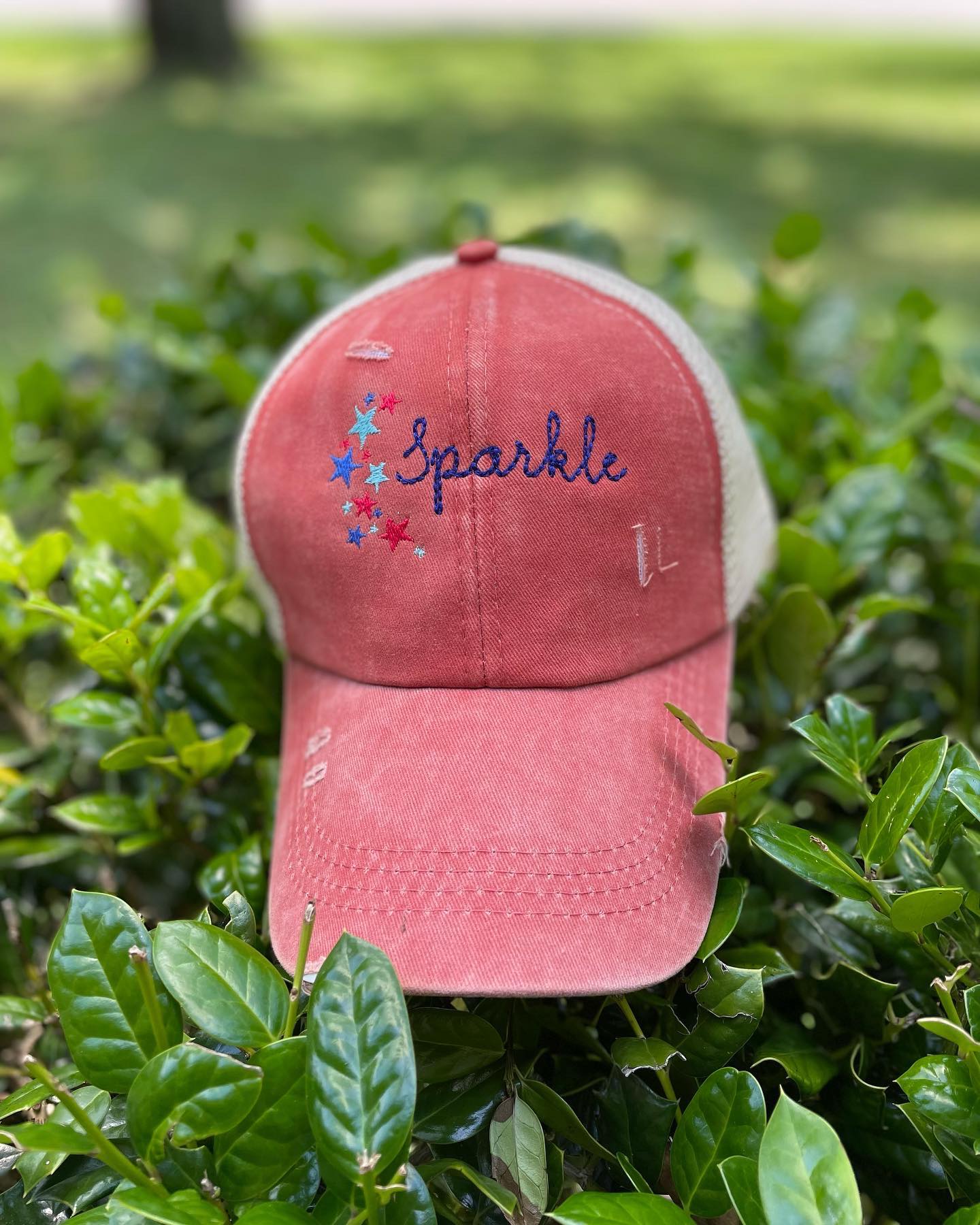 Monogram Criss Cross Hat - Custom embroidery