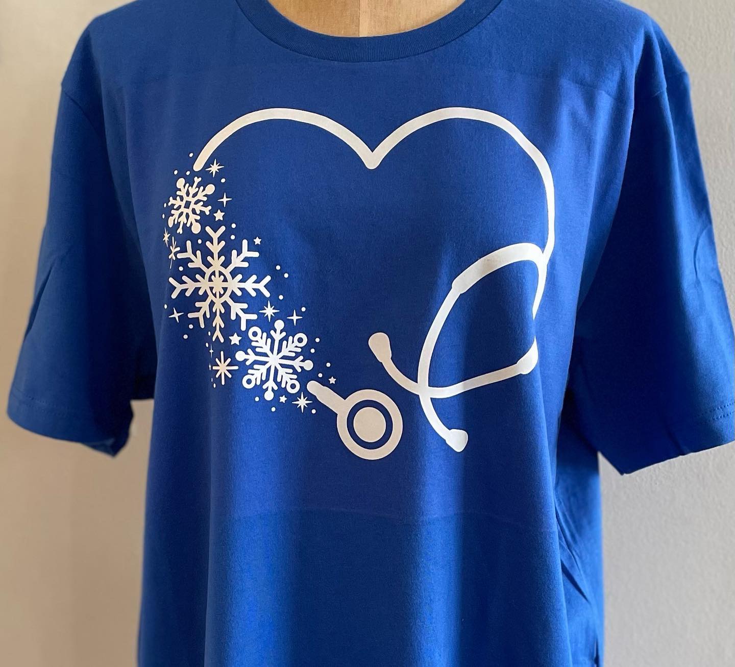 Winter Stethoscope Adult T-Shirts - Graphic Tee, Nurse, CNA