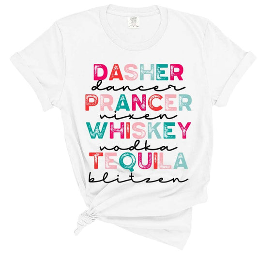 Dasher Dancer Tequila Blitzen 5044 Graphic Tee