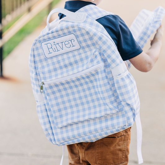 Blue Gingham Backpack