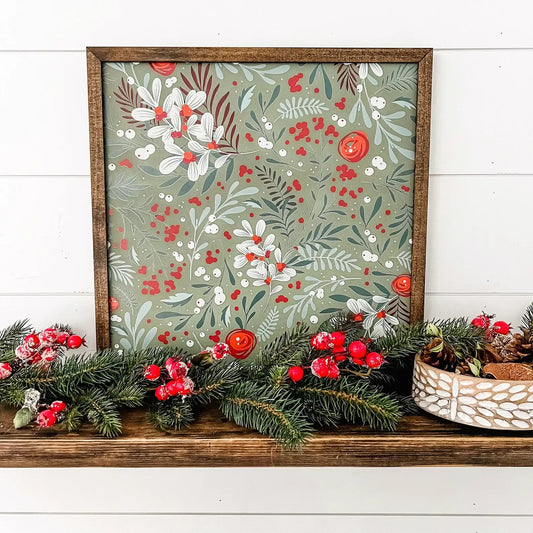 Christmas Winter Berry Layering Sign