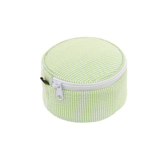 6" Lime Seersucker Button Bag | Mint