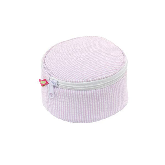 6" Pink Seersucker Button Bag | Mint